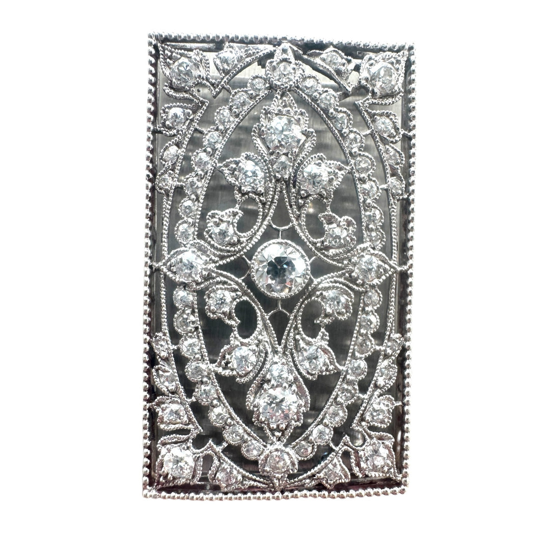 1800s Edwardian Platinum Diamond Pendant 2.25cts