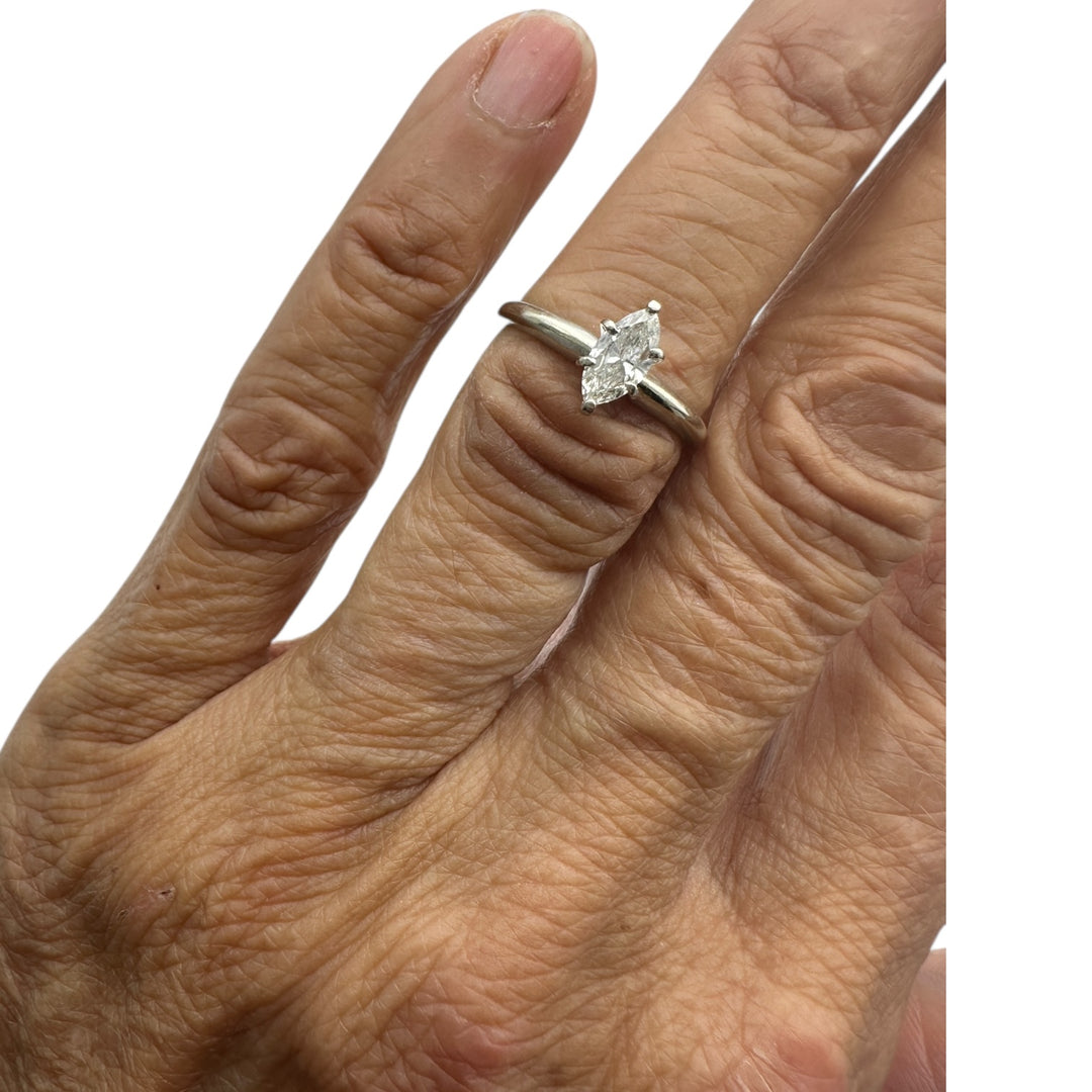 14kt White Gold .41ct Marquise-Cut Diamond Solitaire Ring