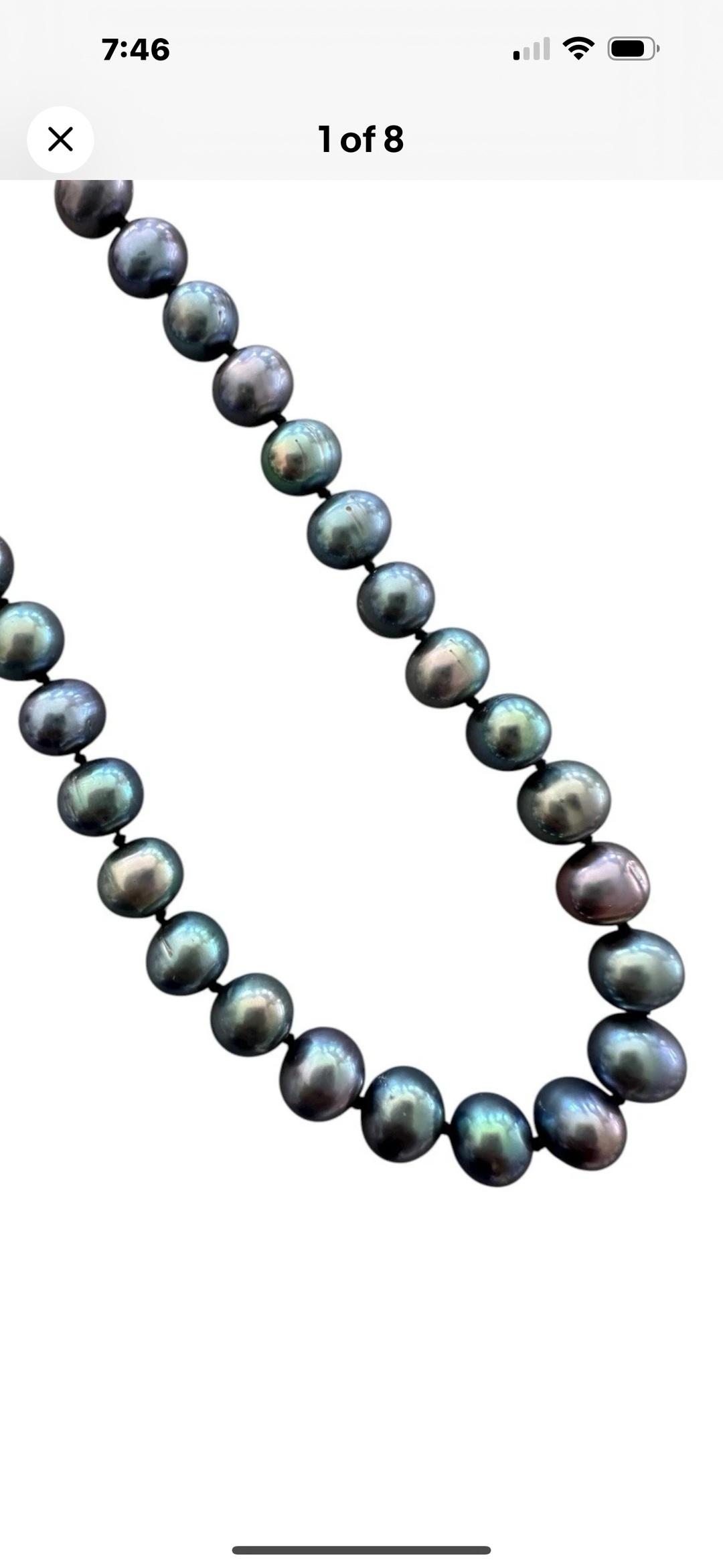 14 karat multicolor, pearl strand 6.5–7 mm Tahitian 