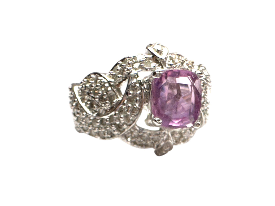 1.43 Carat Unheated Pink Sapphire and Diamond Ring, GIA Certified