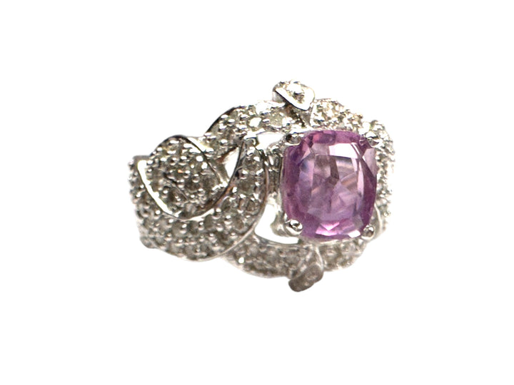 1.43 Carat Unheated Pink Sapphire and Diamond Ring, GIA Certified