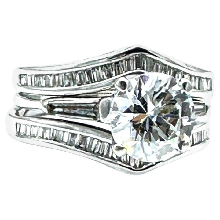 14Kt 1.60 CTW Engagement Wrap Solitaire Baguette Ring