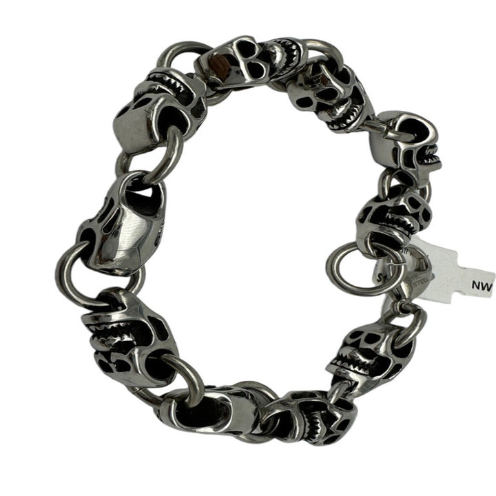 Silver Skeleton Skull Bracelet
