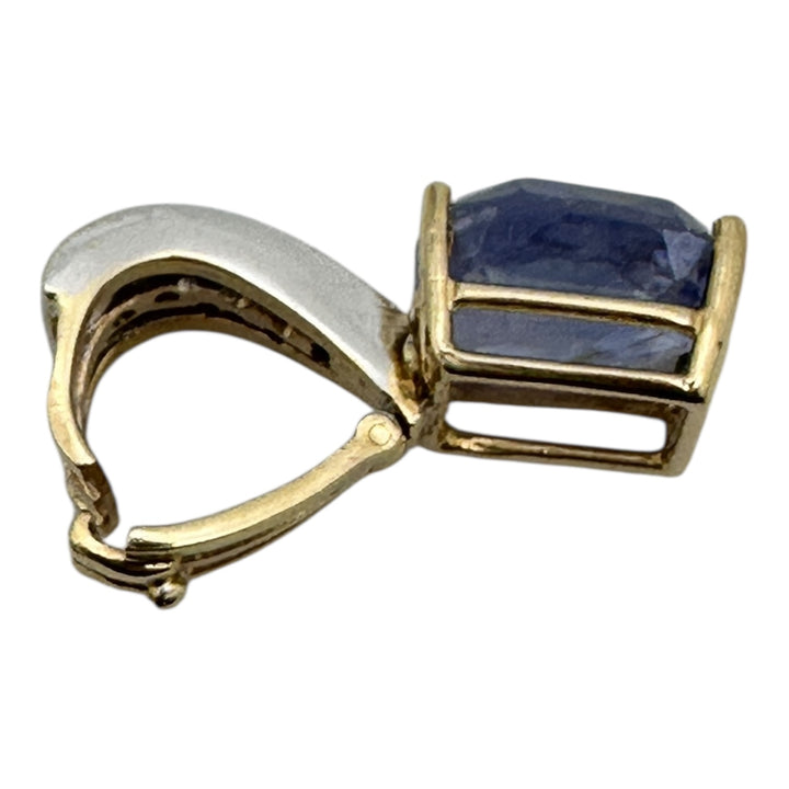 Certified 8.13 carat, Sri Lanka cushion blue sapphire, diamond enhancer pendant