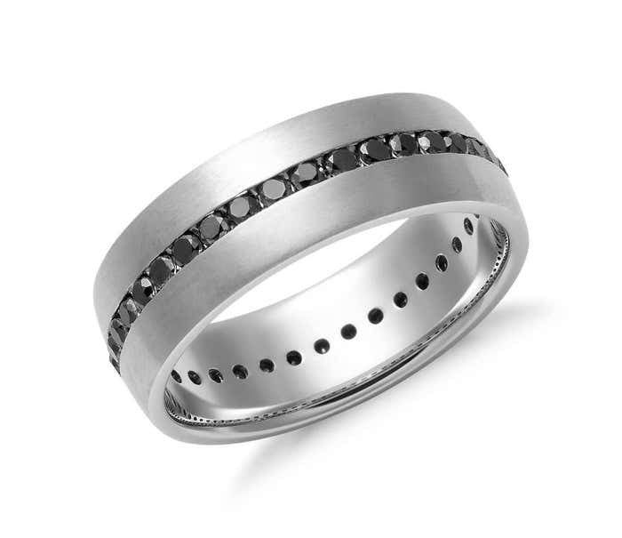 Black Sapphire Tungsten Carbide 8mm Band Triton TC.850/925 Size 10