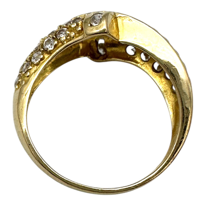 18 Karat Yellow Gold, 1.30ct Diamond Dome Band Ring