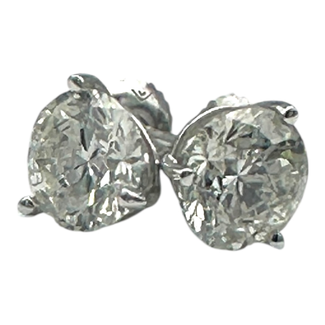 3.01 ct Diamond Studs, Natural Martini Settings