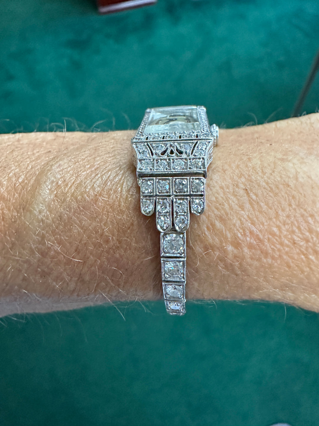 Art Deco Platinum 3.50Ct Diamond Watch VS-F 18-Jewel Manual Wind