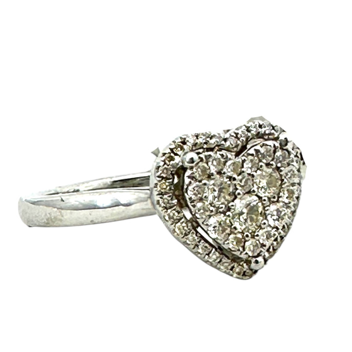 .50 ct Diamond Heart Ring Invisible Custer 14 Kt