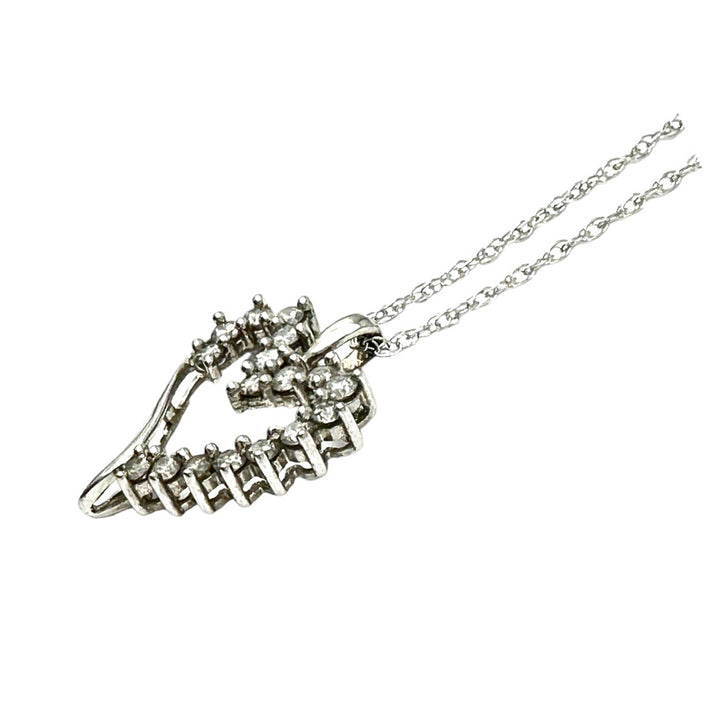 Heart Diamond Pendant 10K White Gold .50 ct