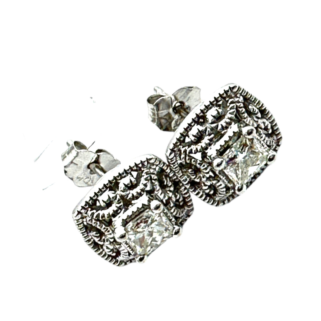 14kt .35 ct Princess Lacey Diamond Stud Earrings