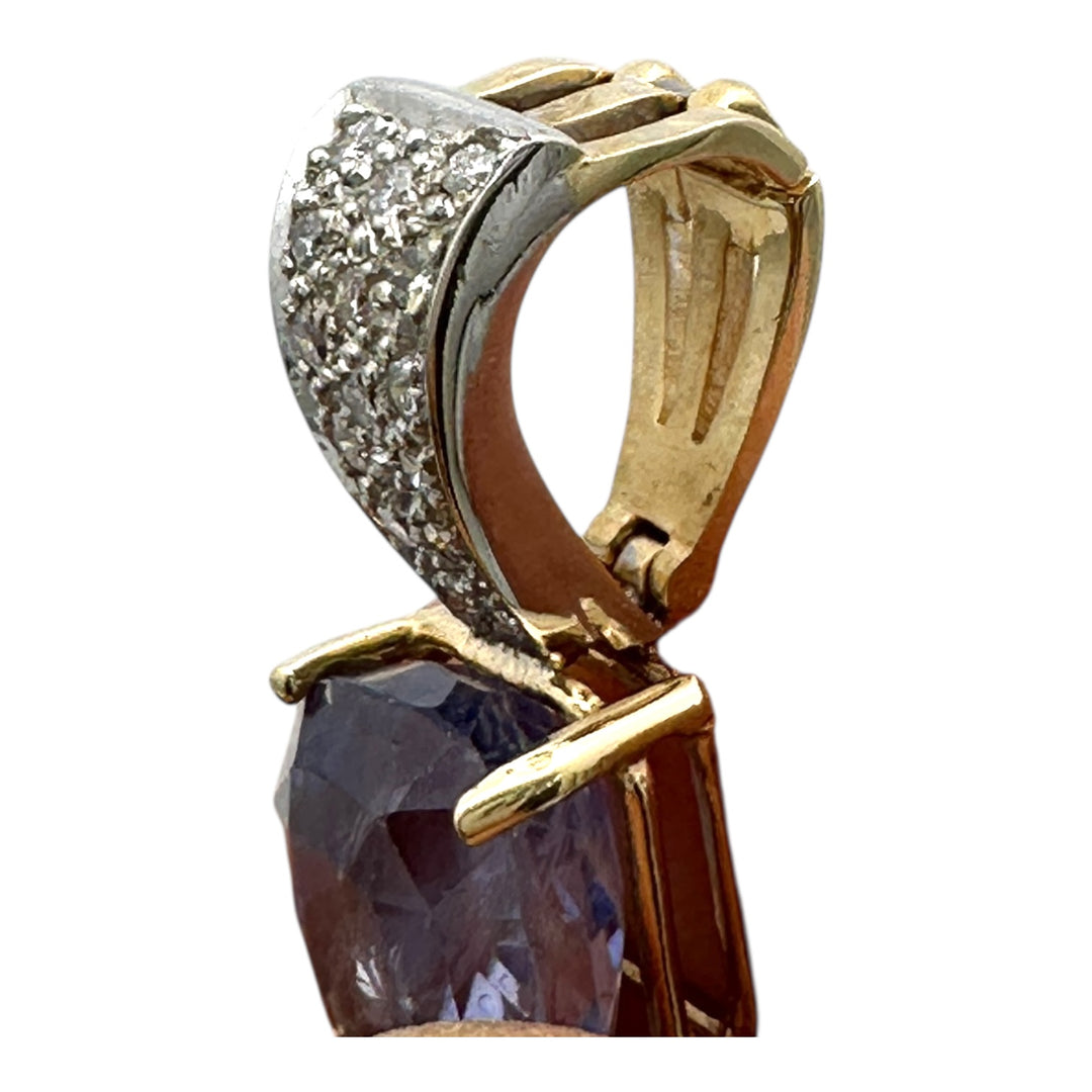 Certified 8.13 carat, Sri Lanka cushion blue sapphire, diamond enhancer pendant