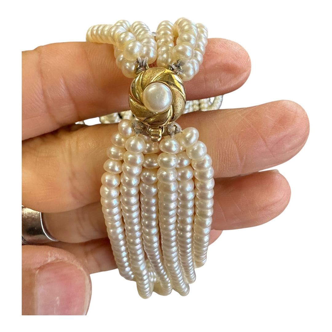 14 karat six-strand Freshwater Pearl 20-inch Bead Necklace