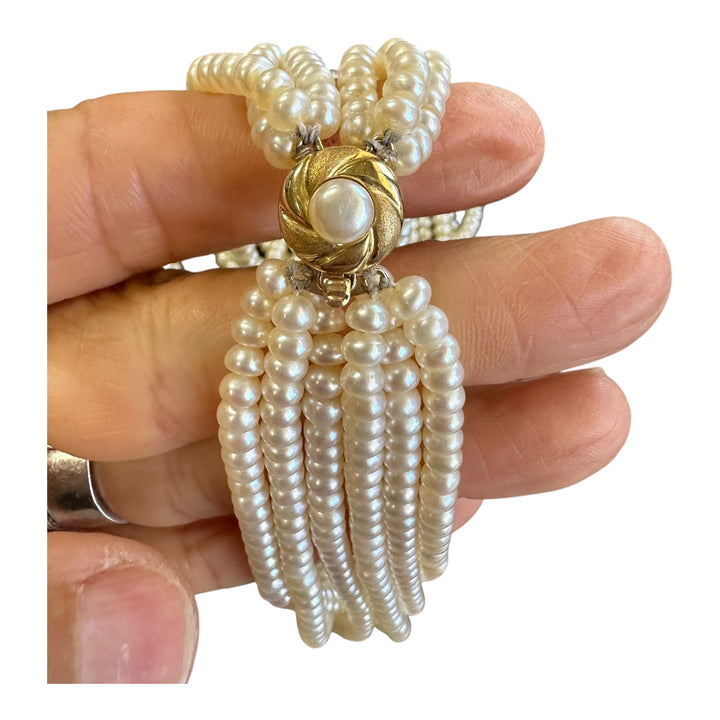 14 karat six-strand Freshwater Pearl 20-inch Bead Necklace