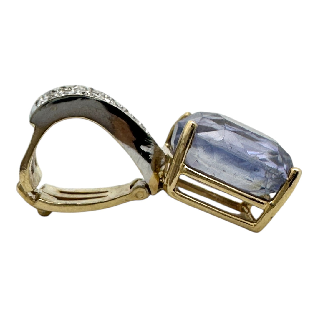Certified 8.13 carat, Sri Lanka cushion blue sapphire, diamond enhancer pendant