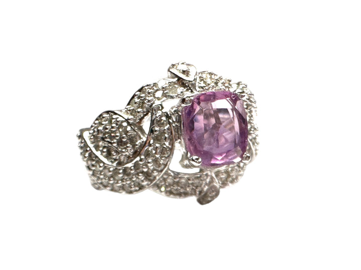 1.43 Carat Unheated Pink Sapphire and Diamond Ring, GIA Certified