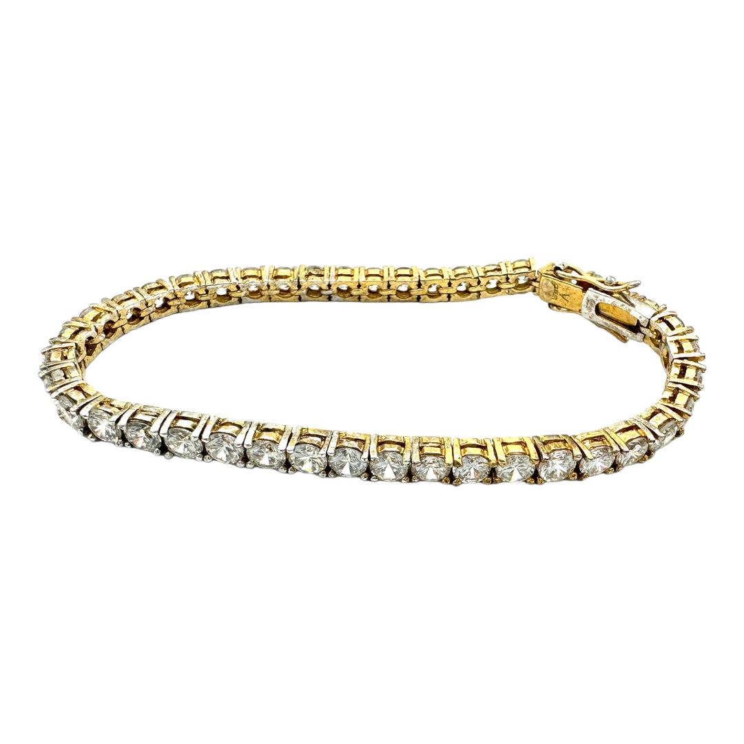 8 ct Sterling Yellow Gold Tennis Bracelet