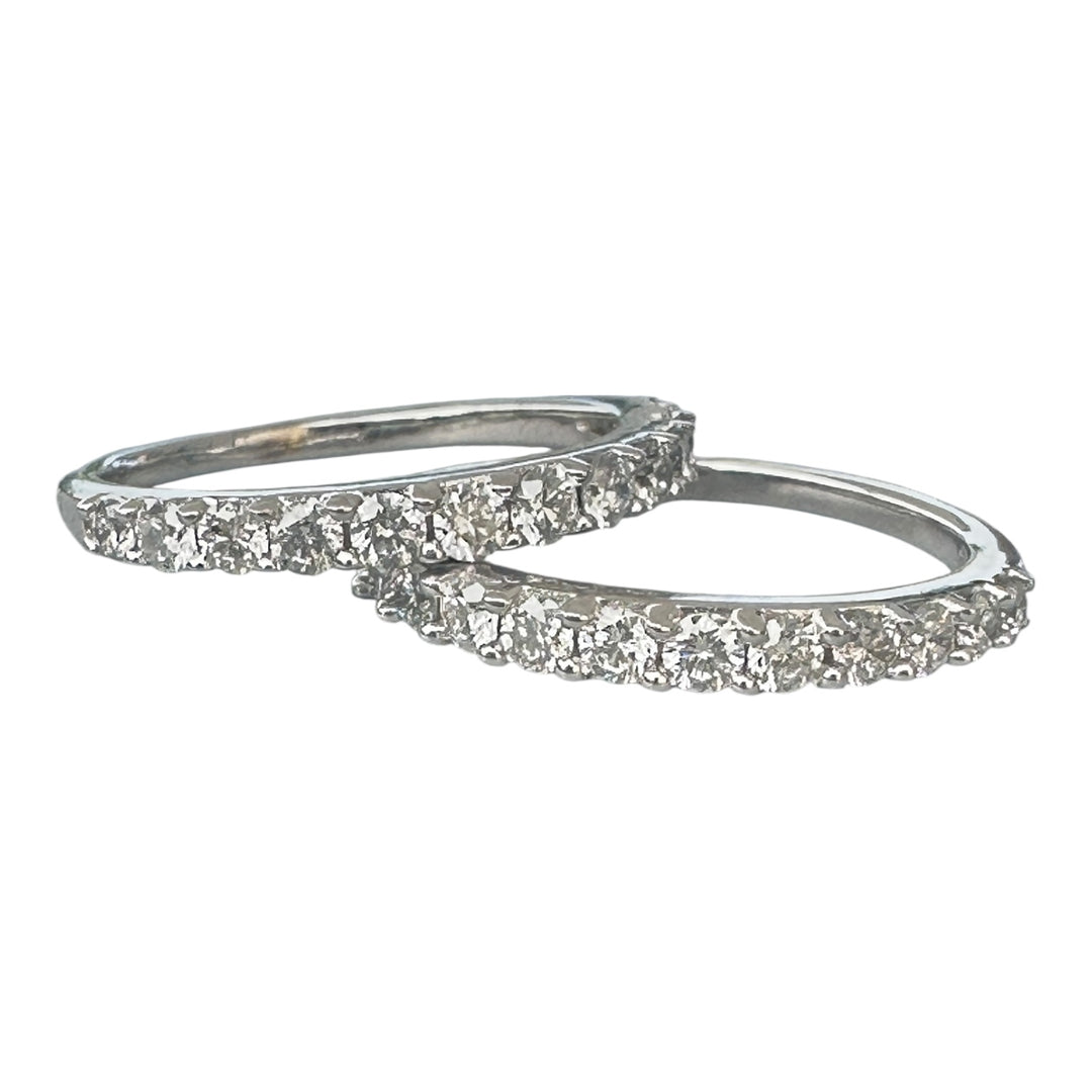 Two stackable diamond bands, 1.50 carat total weight 14 karat white gold