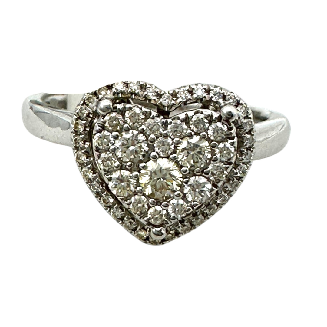 .50 ct Diamond Heart Ring Invisible Custer 14 Kt