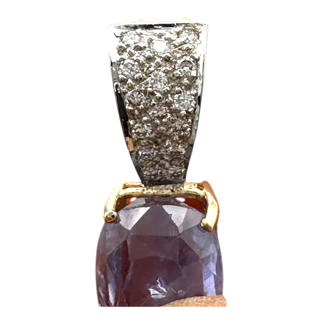 Certified 8.13 carat, Sri Lanka cushion blue sapphire, diamond enhancer pendant