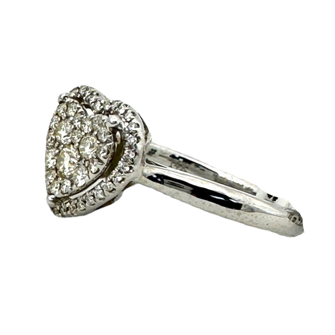 .50 ct Diamond Heart Ring Invisible Custer 14 Kt