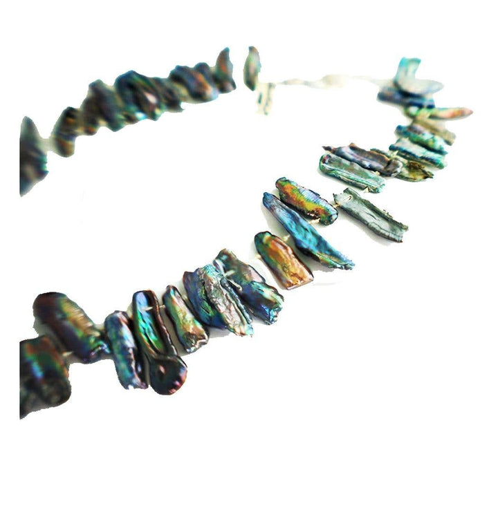Designer Abalone Shell Necklace Lustrous Colors