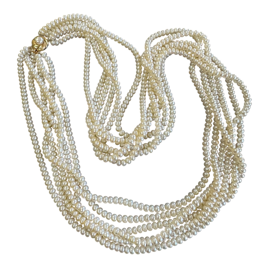 14 karat six-strand Freshwater Pearl 20-inch Bead Necklace