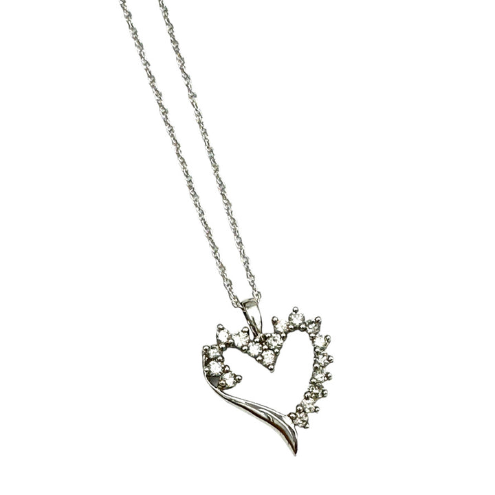 Heart Diamond Pendant 10K White Gold .50 ct