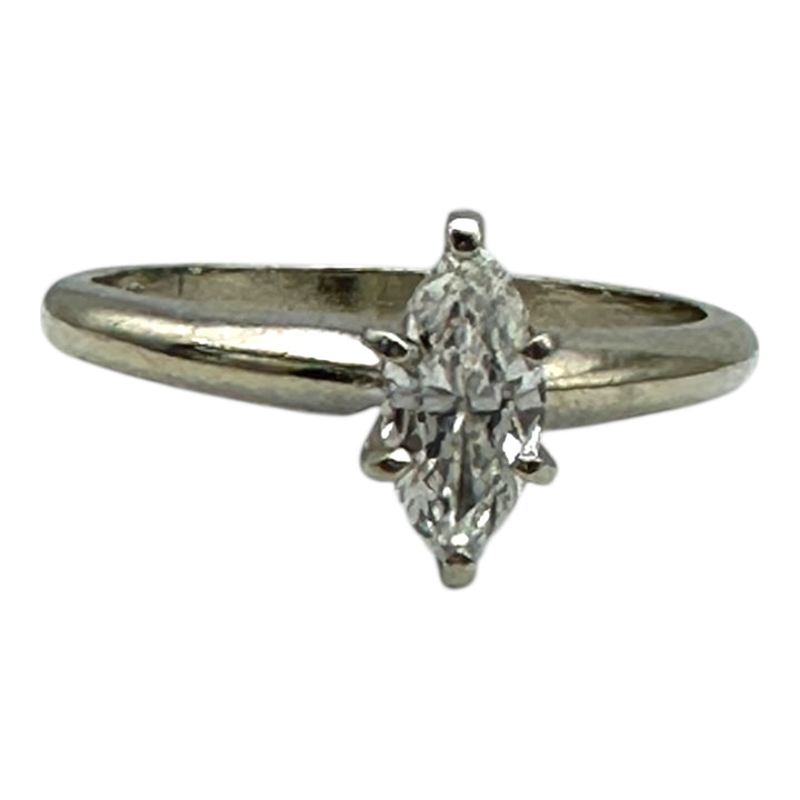 14kt White Gold .41ct Marquise-Cut Diamond Solitaire Ring