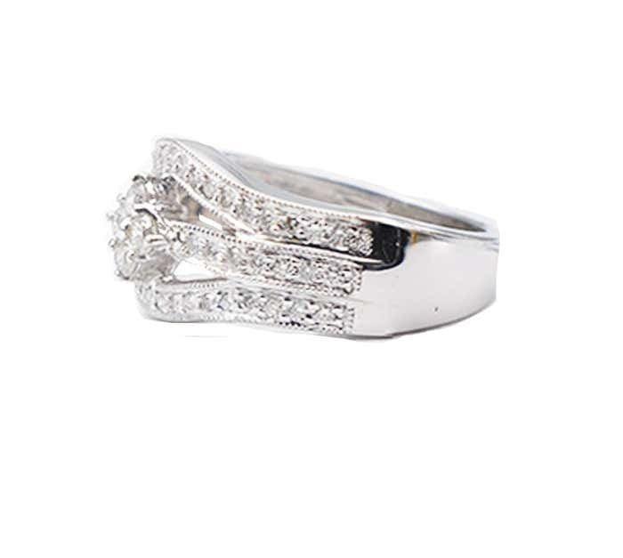 18Kt White Gold Diamond Band Ring .55 ct