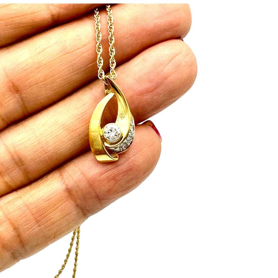 14kt Yellow Gold .40 Ct Diamond Slide Pendant