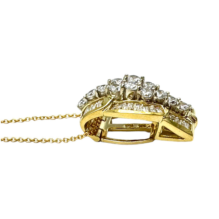 18Kt Yellow gold Baguette 3.50 Ct Diamond Enhancer Pendant