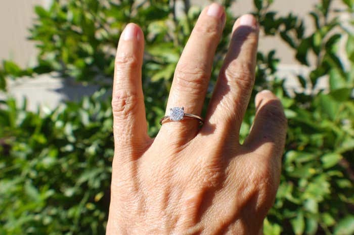 14kt Invisible Diamond Solitaire Ring .57 ct White Gold