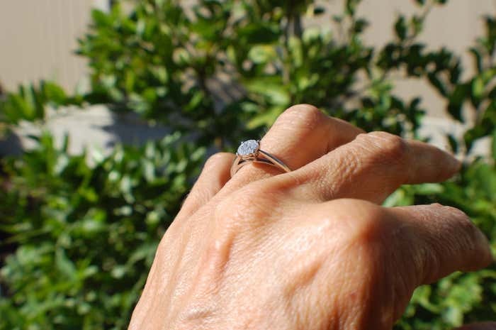 14kt Invisible Diamond Solitaire Ring .57 ct White Gold