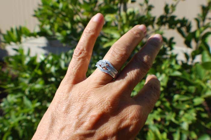 18Kt White Gold Diamond Band Ring .55 ct