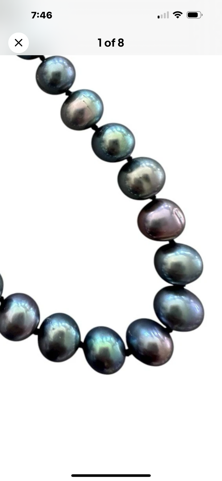 14 karat multicolor, pearl strand 6.5–7 mm Tahitian 