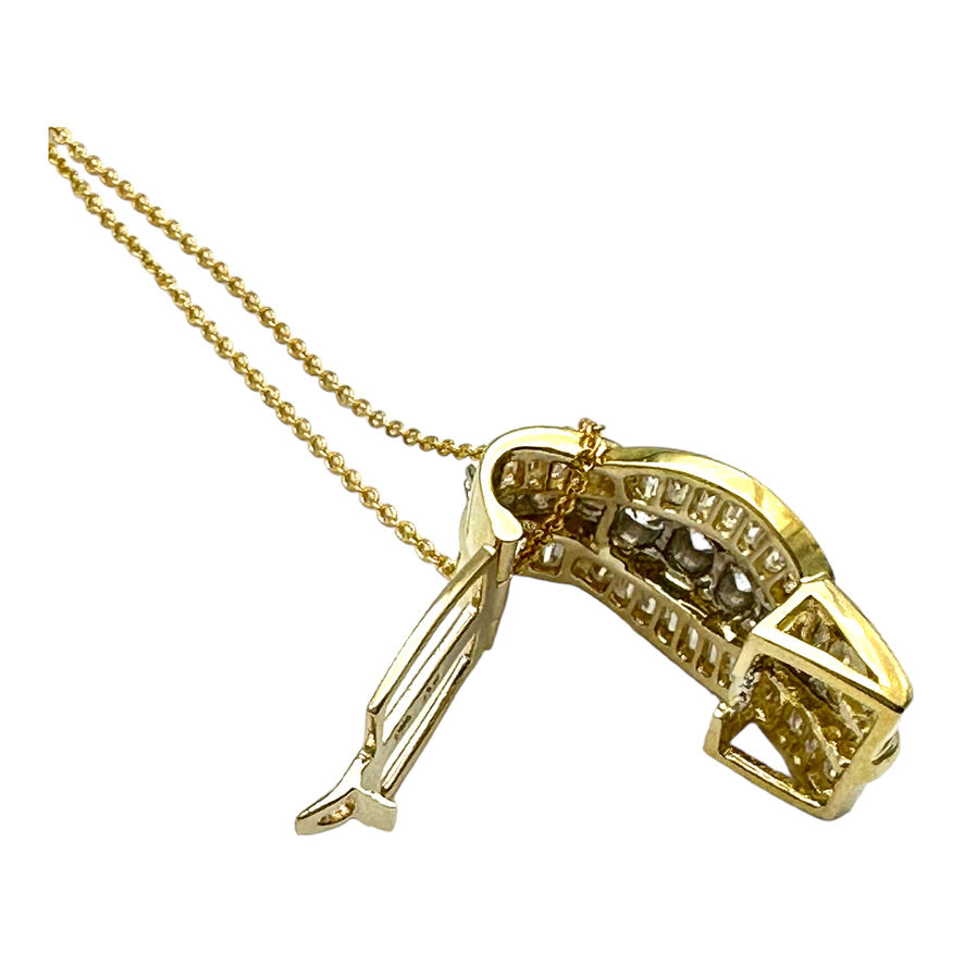 18Kt Yellow gold Baguette 3.50 Ct Diamond Enhancer Pendant