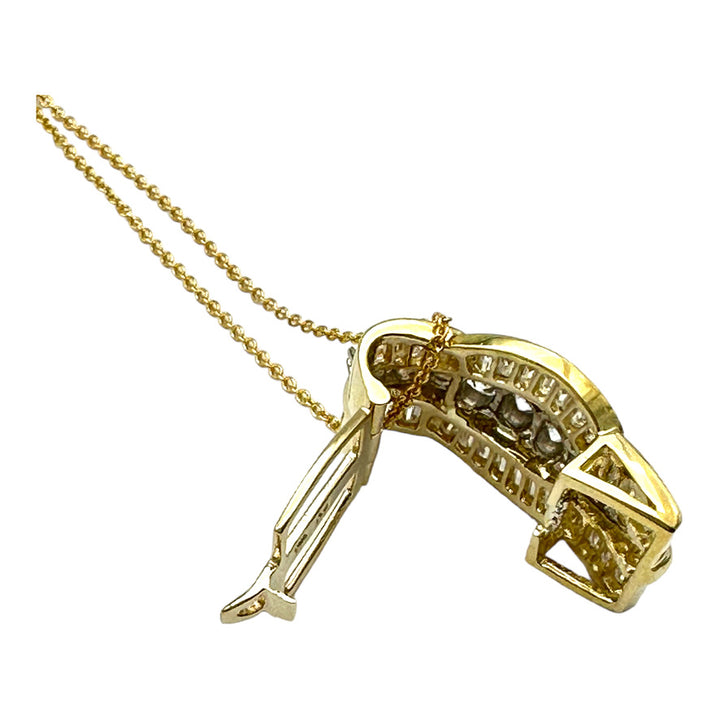 18Kt Yellow gold Baguette 3.50 Ct Diamond Enhancer Pendant