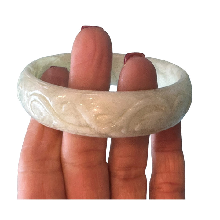 Dragon Soapstone Carved Jumbo Bangle Bracelet