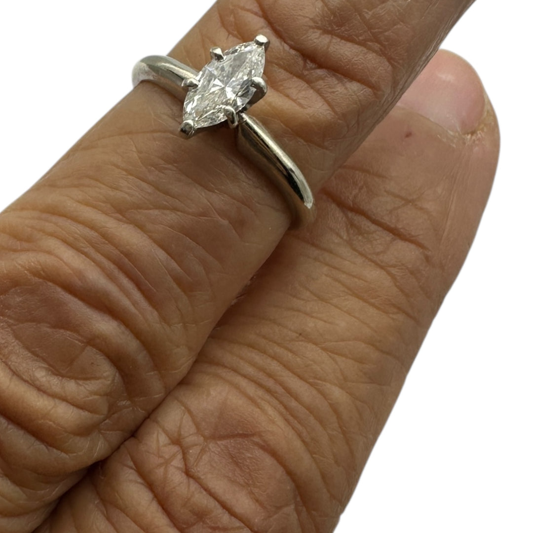14kt White Gold .41ct Marquise-Cut Diamond Solitaire Ring