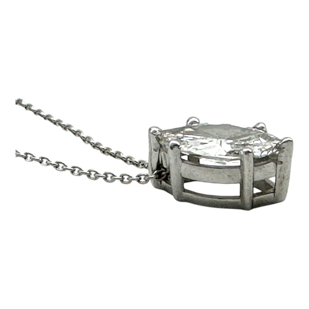 Stunning 1.70 Carat Marquise Cut Natural Diamond Solitaire Pendant In 14K White Gold