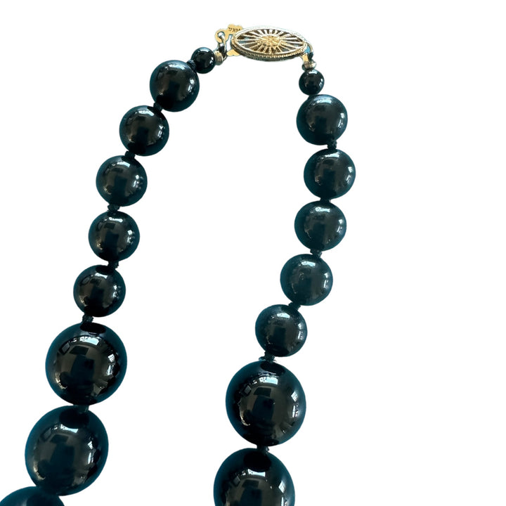 14kt Black and White Bead Pearl Necklace