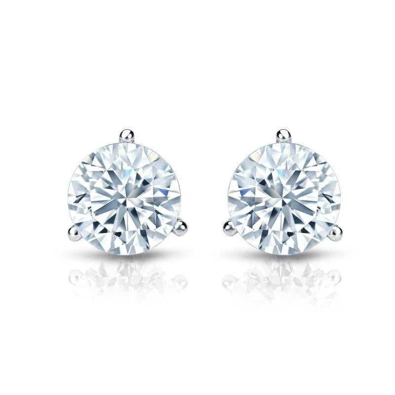 3 ctw Round Lab Grown Diamond Stud Earrings Colorless F-G, VS