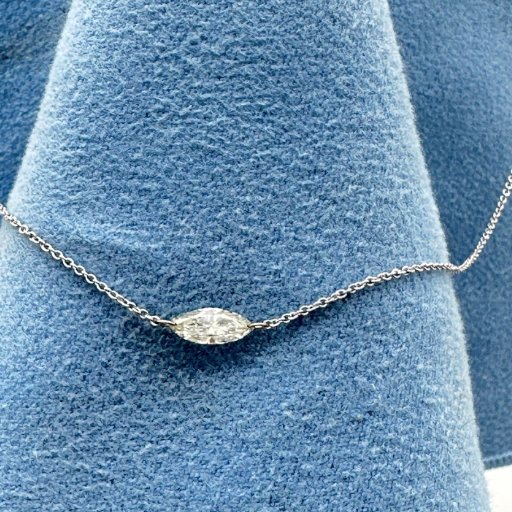 14Kt Diamond .55 Ct Marquise Floating Diamond Necklace VS2-H