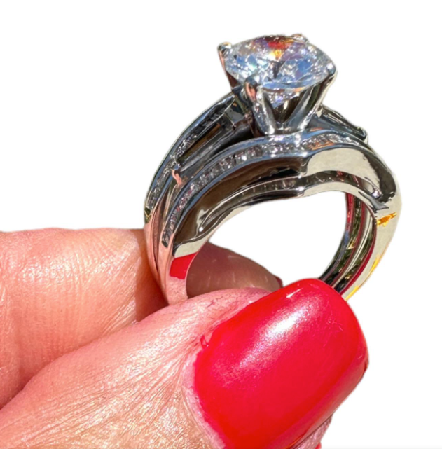 14Kt 1.60 CTW Engagement Wrap Solitaire Baguette Ring