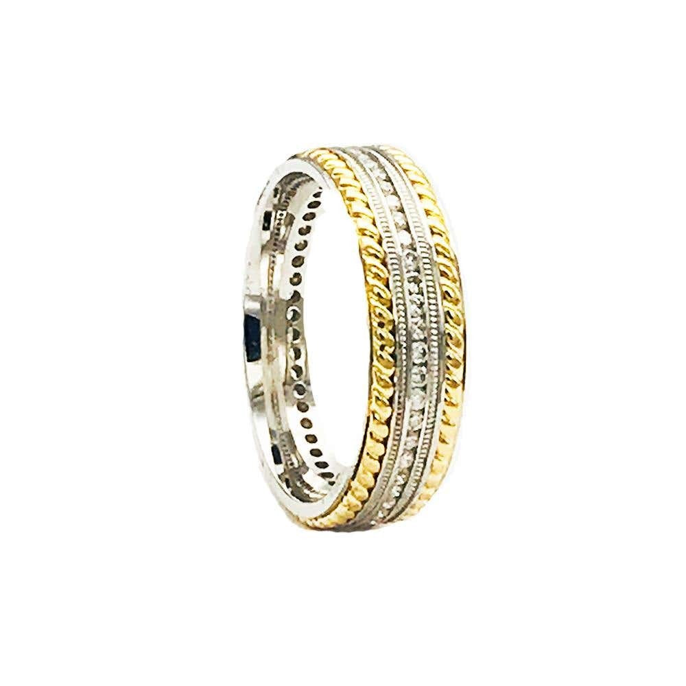 .90 Carat Diamond Eternity Rope Style Wedding Band Ring,14 karat