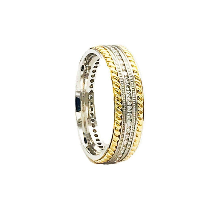 .90 Carat Diamond Eternity Rope Style Wedding Band Ring,14 karat