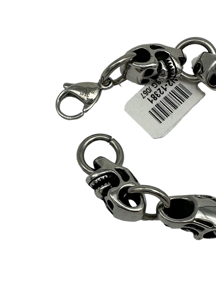 Silver Skeleton Skull Bracelet