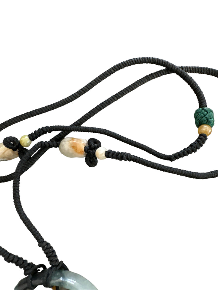 34" Jade Triple Circle-Disc Bead Necklace on Cord