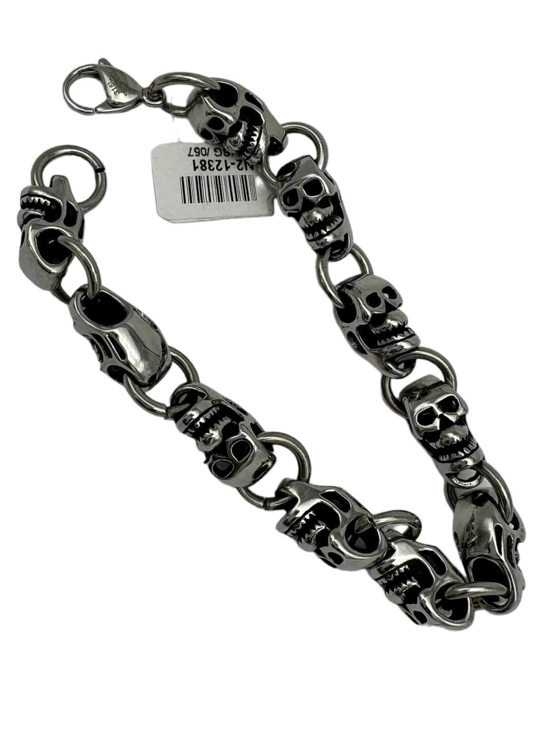 Silver Skeleton Skull Bracelet